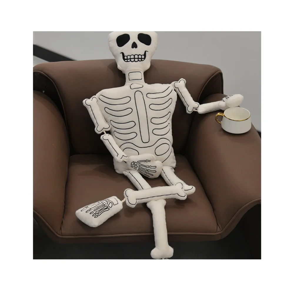 Оптовая продажа Mr Bones Скелет Хэллоуин белая кость плюшевая игрушка мягкая кукла