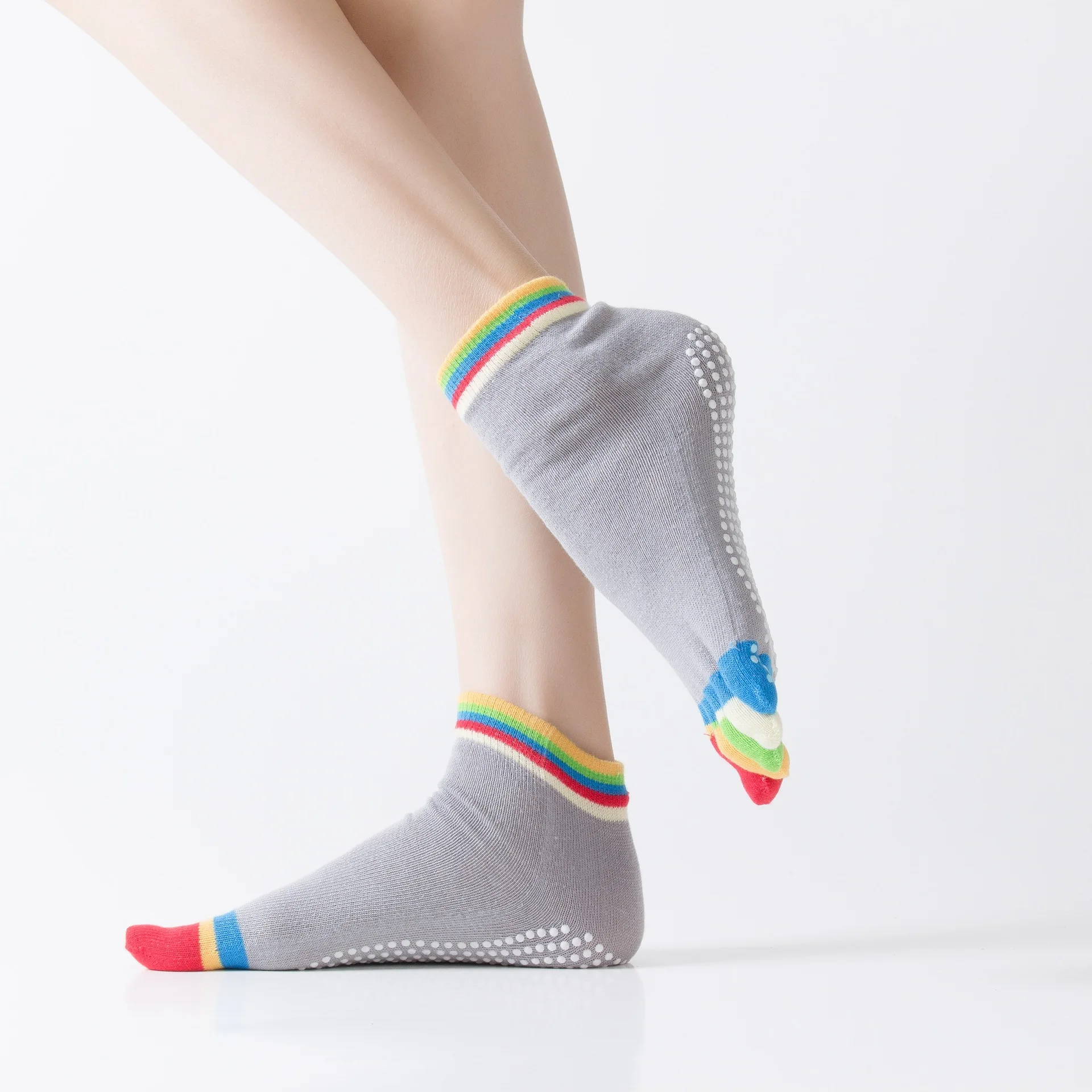 Five Finger Open Toed Middle Tube Yoga Pvc Dispensing Non-Slip Yoga Socks