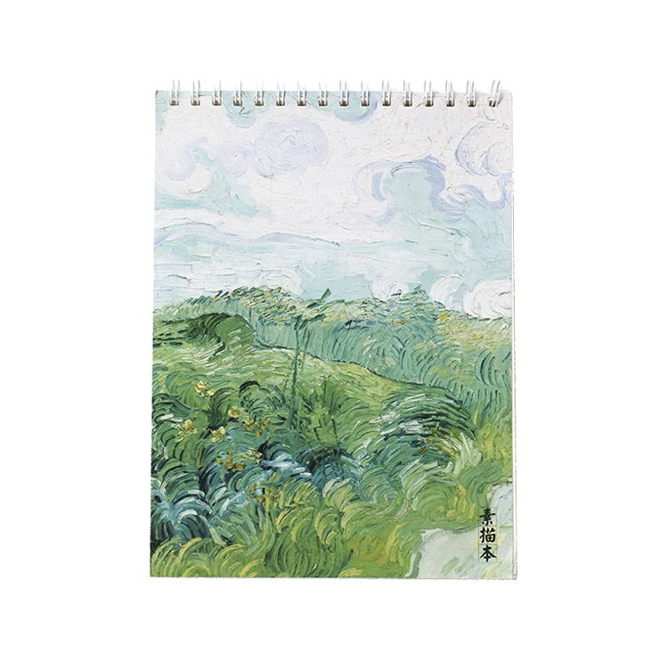 Custom print hard cover A4 blank drawing hand-painted spiral binding sketchbook