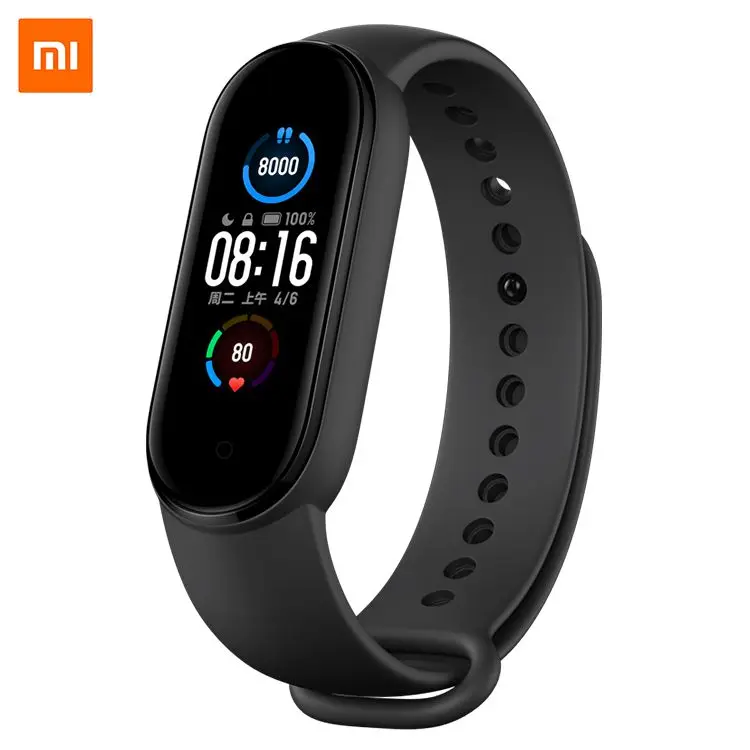 Глобальная версия, Новое поступление, смарт-браслет Xiaomi mi band 5, черный браслет Xioami mi band 5