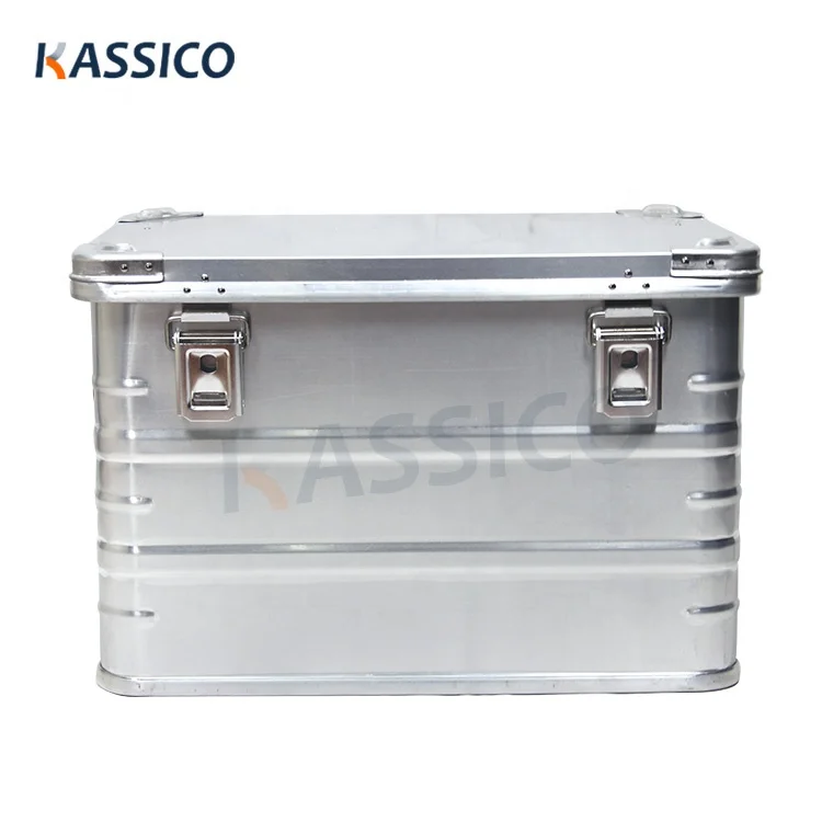 KASSICO 1.0mm Aluminum Transport Container Storage Trunk Boxes with Alu Stacking Corners