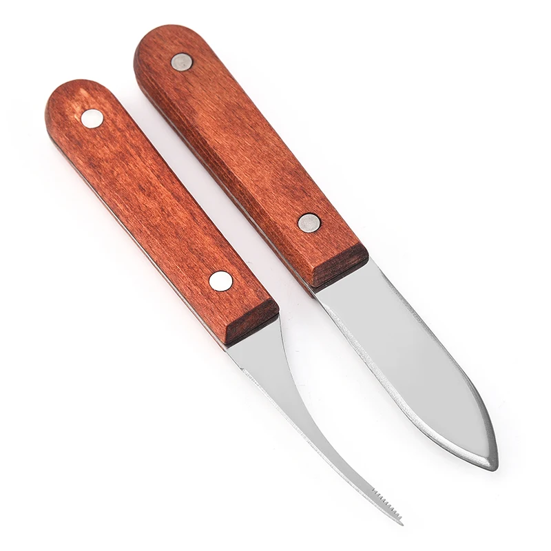 Wholesale Stainless Steel Oyster Knife High Quality Wooden Handle Seafood Shrimp Oysters Knife