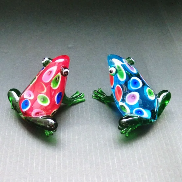 Handmade Cute frog glass figurine souvenir crafts