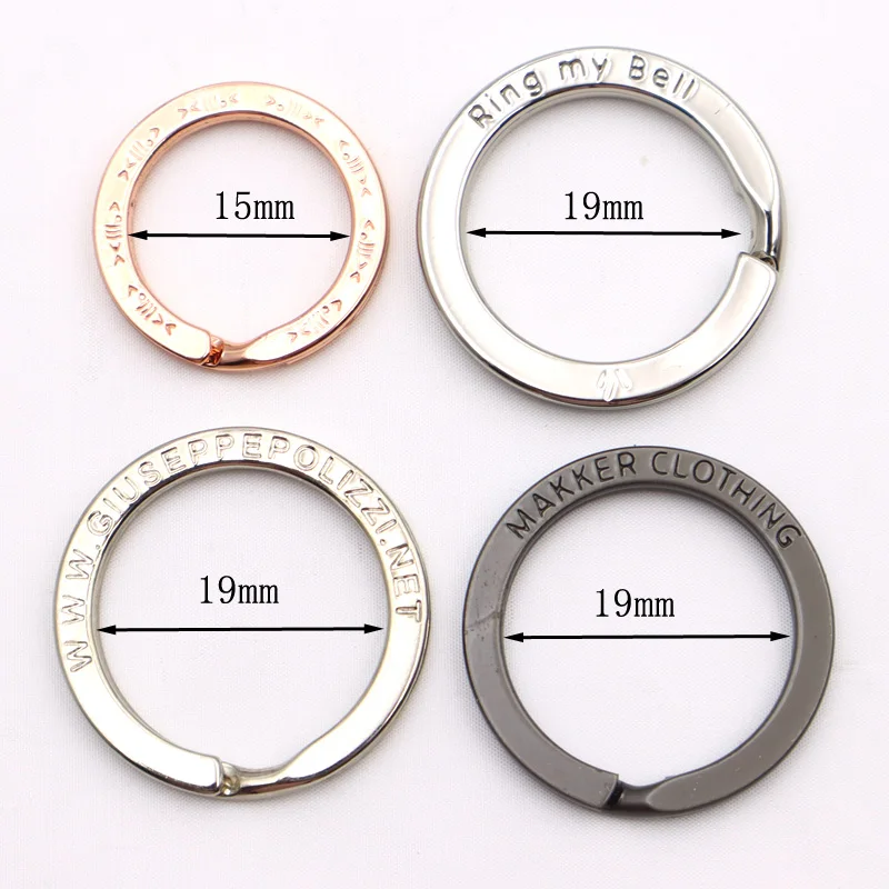 Key ring Supplier 30mm Metal split ring Flat Key chain ring Custom Engraved logo Key ring for key chain and craft