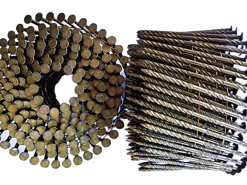 Высокое качество Желтое покрытие Винт Хвостовик проволочный гвоздь с поддоном