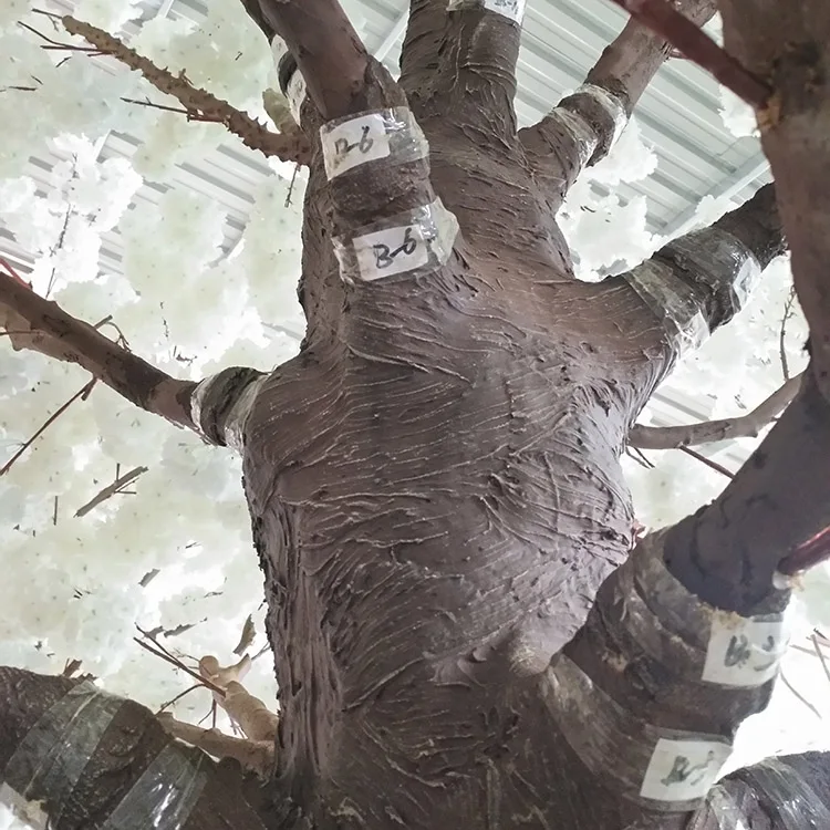 Большое пластиковое искусственное вишневое цветущее растение Белые и розовые цветы цветущее дерево Сакура для украшения сада свадьбы