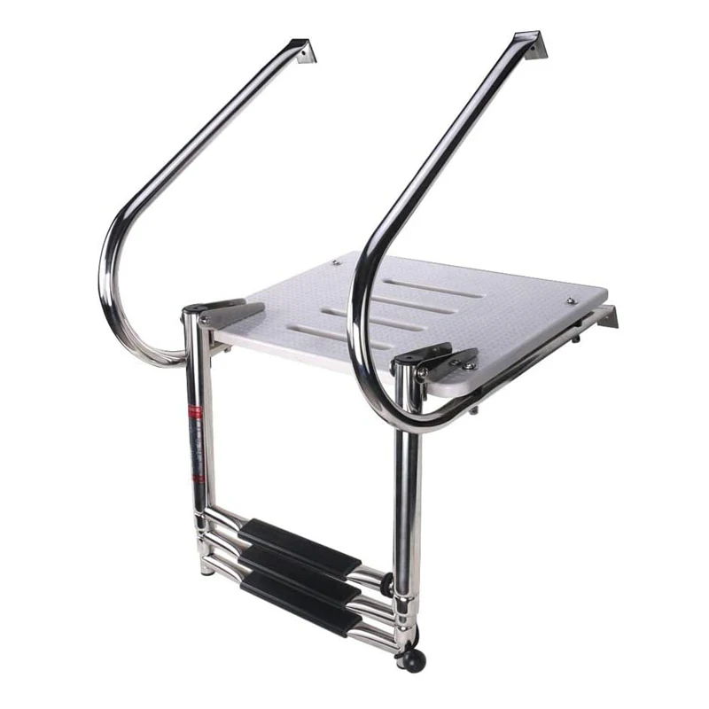 3 Step In-board Outboard Transom Platform Telescoping Boat Ladder Swimming Telescopic Ladder Marine Parts Boat Accessories 1 PC
