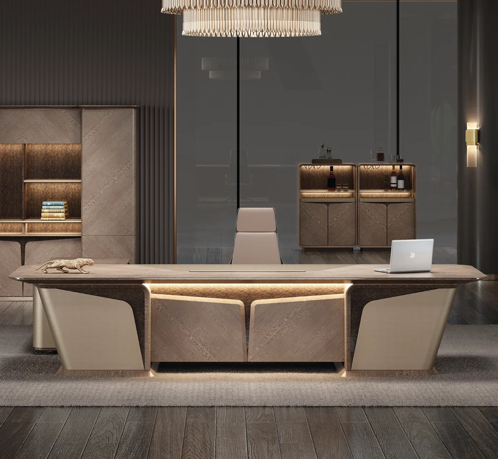 High-tech modern CEO boss executive table office computer table design executive desk Modern L-Shaped Desk