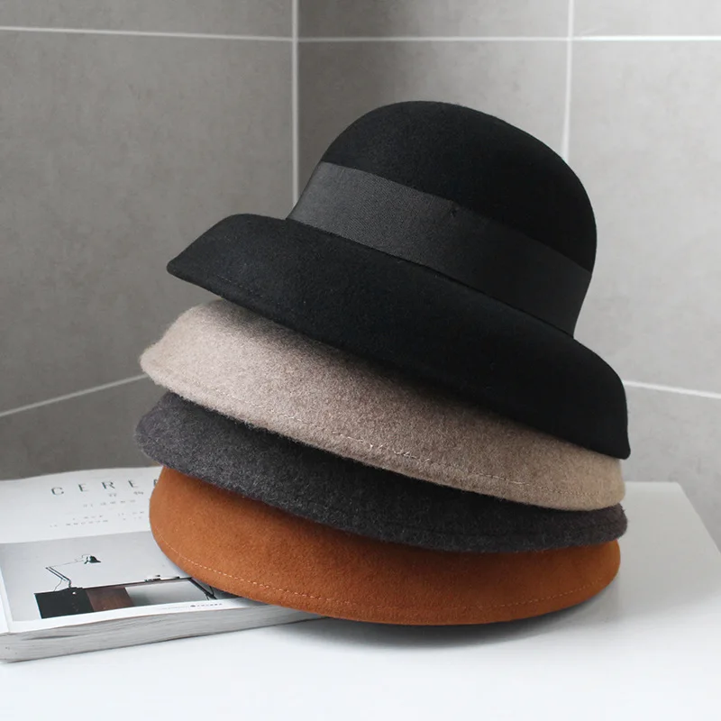 Женская шерстяная фетровая шляпа