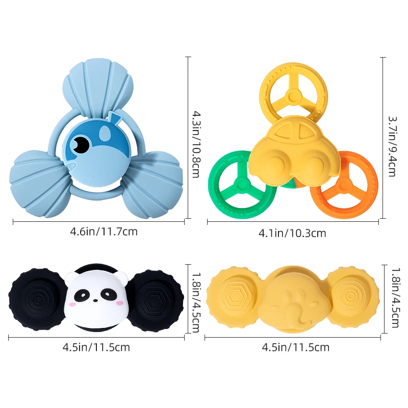 Wholesale Custom silicone revolving teething Toys Eco Friendly Baby Teether Bpa Free  food grade Silicone Baby Teething Toys