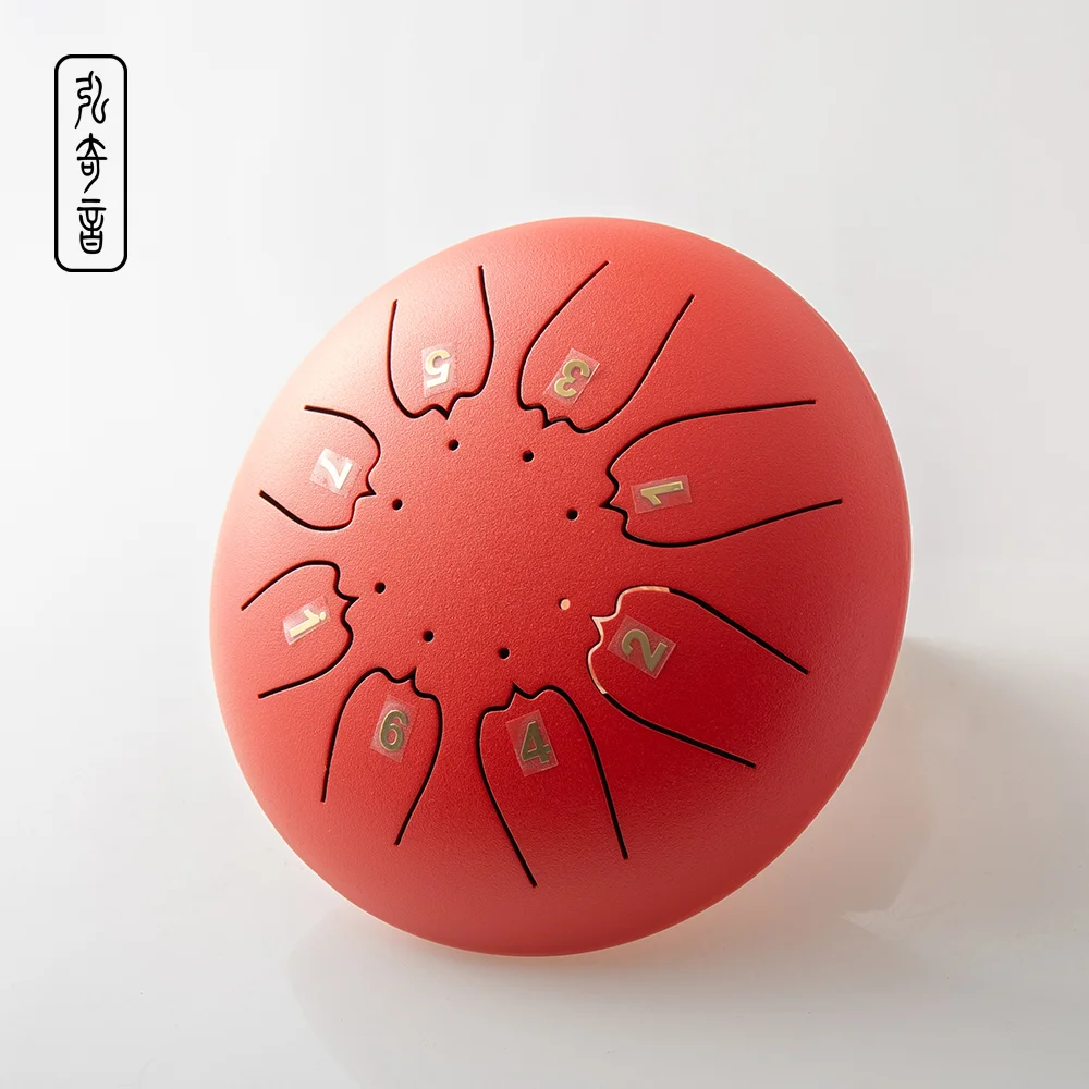 Tamburi Harmonic Guda 8 Note 6 Inch Zen Alloy Steel Tank Slit Handpan High Quality Tongue Drum