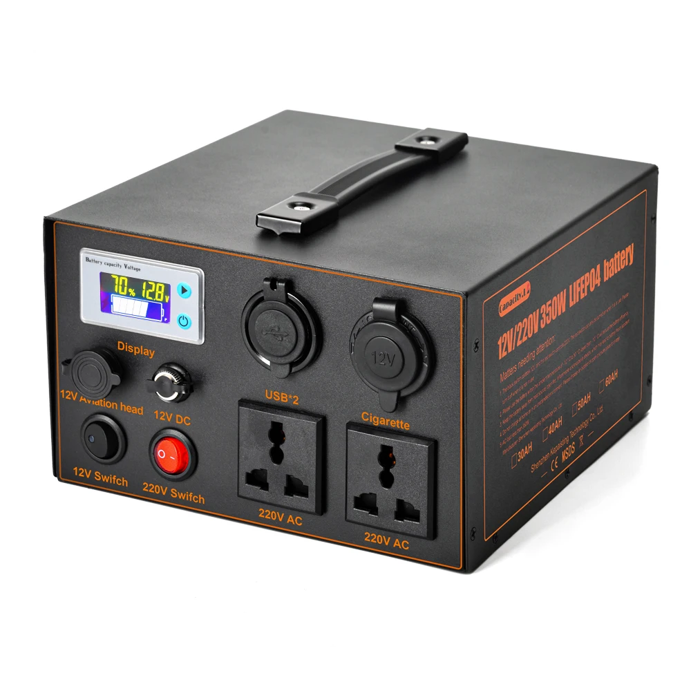 12V Lifepo4 Battery Pack 350W Inverter Battery 30AHAC220V Outdoor RV Motor Spare Rechargeable Battery