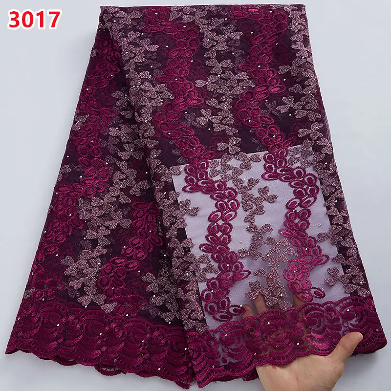 3017 Cheap White LACE Latest African Mesh Lace Fabric With Embroidery French Tulle Laces Fabric For Nigerian Wedding Party Dress