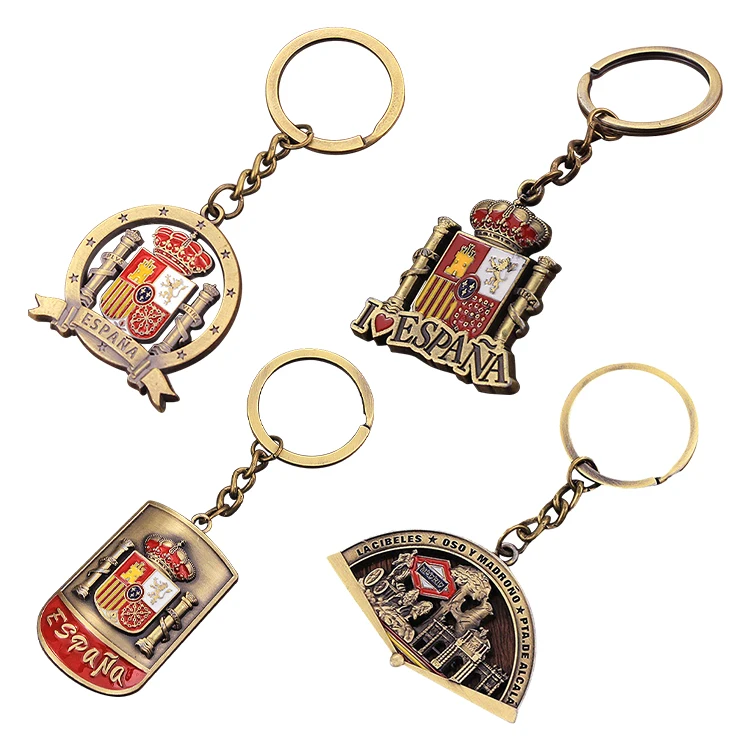 Direct Selling Color Filled Sweden Souvenir Keychain Spain Tourist Souvenir Keychain