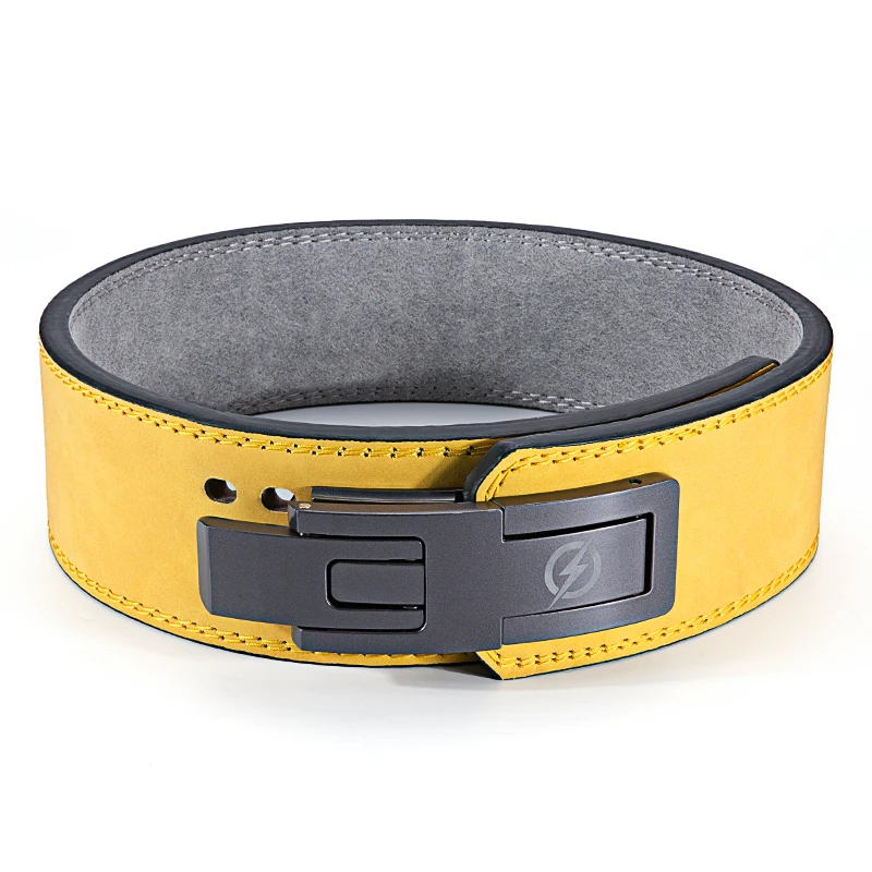 Fitness Body building cowhide gym waist trainer belts for men lever weight lifting belt leather weightlifting 13mm belt