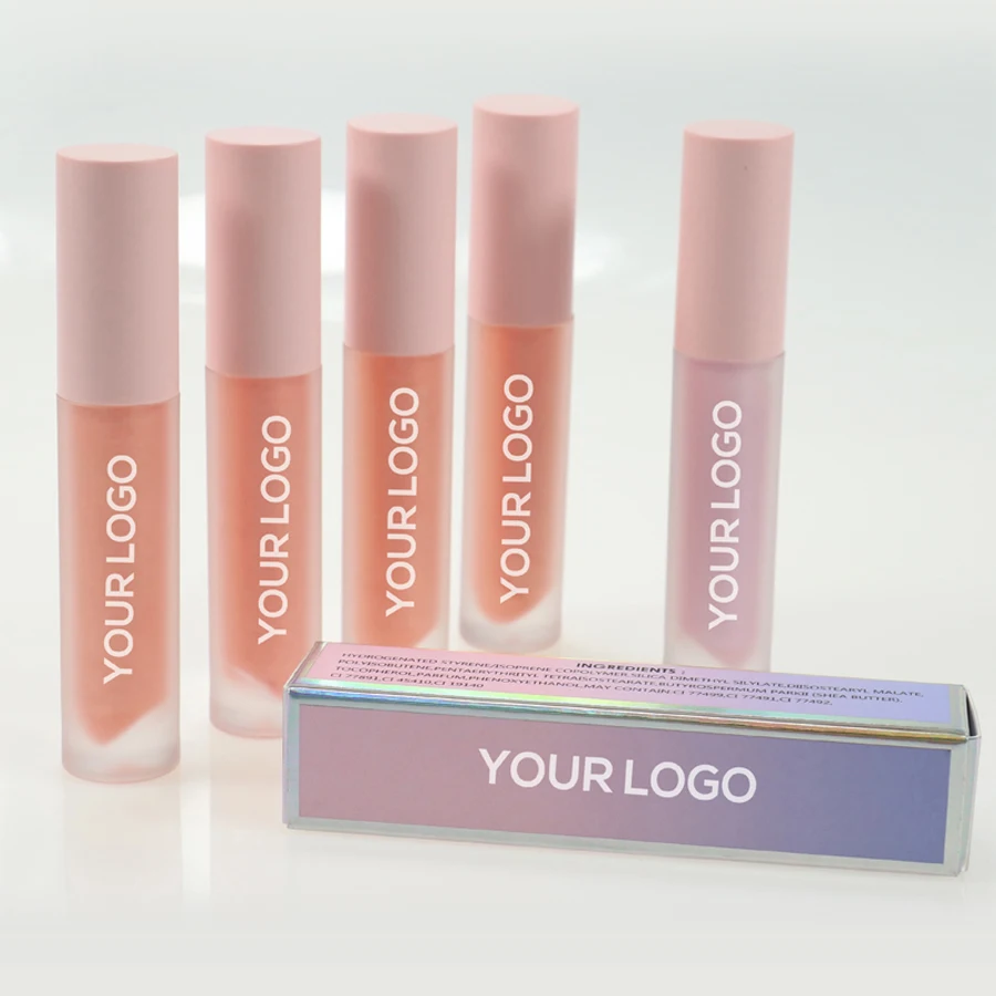 Custom flower organic nude vegan glossy vendor clear private label lip gloss paraben free liquid