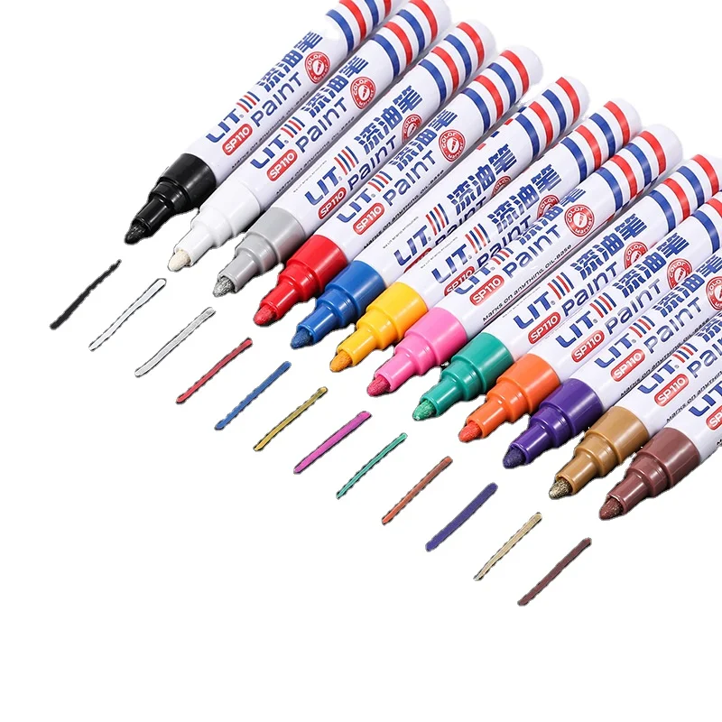 Industrial Tire Refillable Painting Empty Pen Car Thickness Tester Touch Up Auto Repair Scratch Oil Metallic Paint Marker