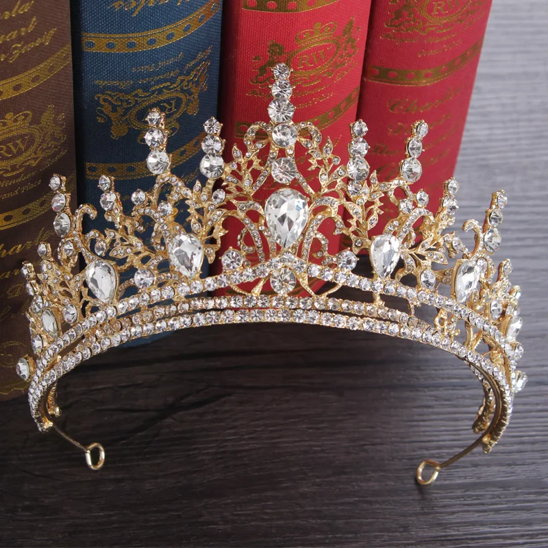 Luxury Sparkly Handmade Rhinestone Birthday Party Bridal Wedding Hair Accessories Crown Tiara For Bride