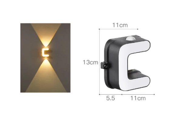 Lumind Outdoor wall lamp English letter hotel background wall light villa courtyard exterior wall lamp up and down LED lamp