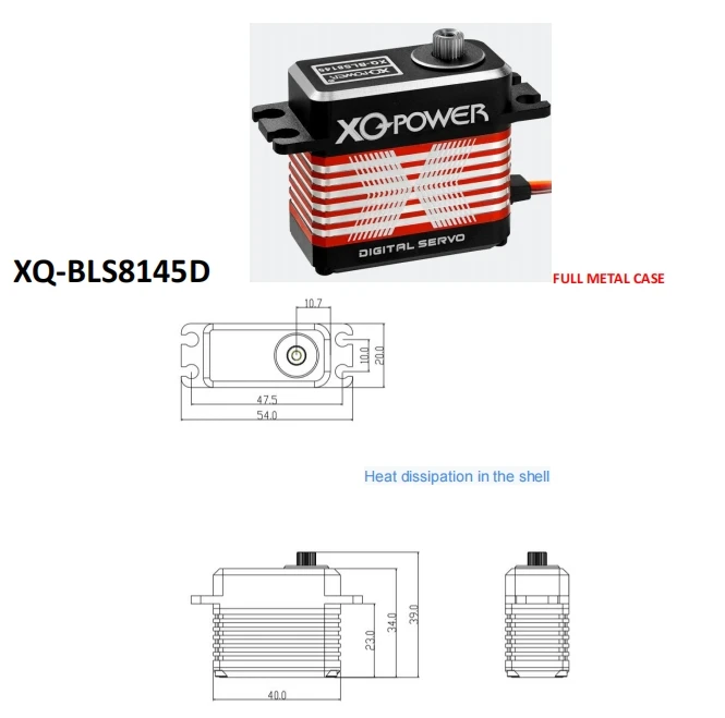 Waterproof Brushless Digital Servo Motor 45KG High Torque Full Metal Gear RC Robot Servo