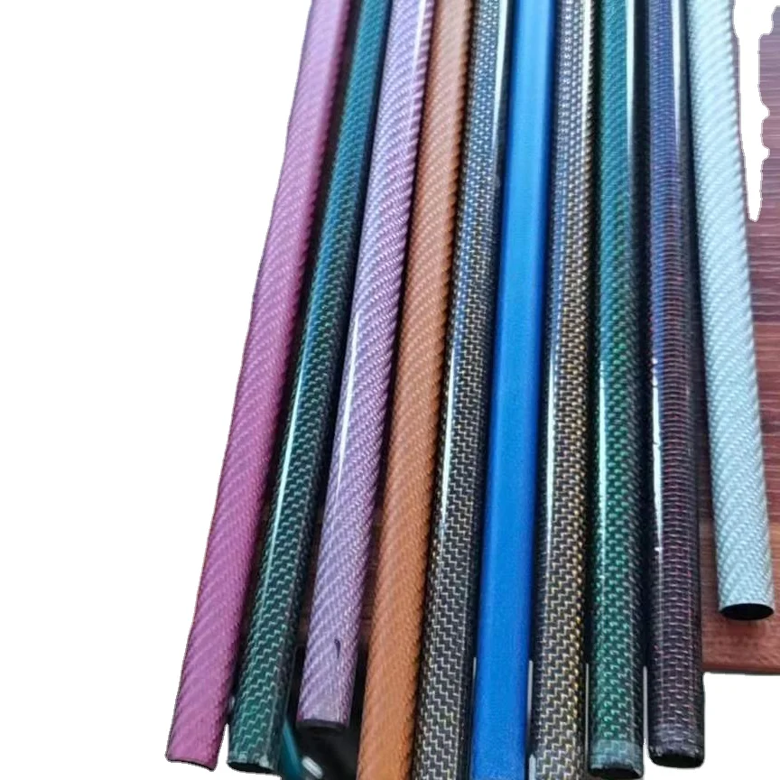 
2021 hot sale customized high quality twill weave glossy carbon fiber tube 
