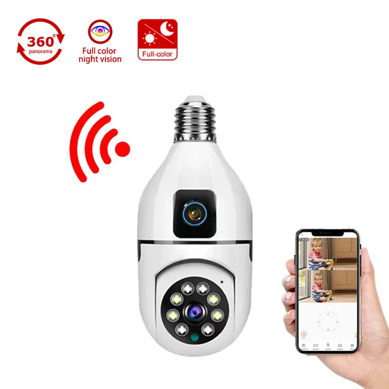 1080P 3MP 4MP  V380  a Night Vision 5G 360 Degree IP E27 Wireless Home Security CCTV Wifi Bulb PTZ Camera