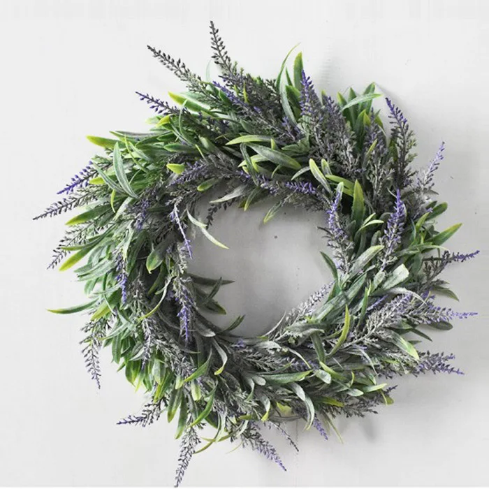 Wedding Home Decorative Door Wreath Artificial Flower Lavender Wreaths For Sale