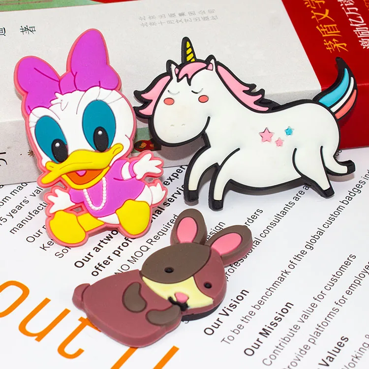 Custom Design Promotional 3D Fridge Magnets Animals  Cartoon Logo Soft Pvc Rubber Fridge Magnets For Home Decor And Toys