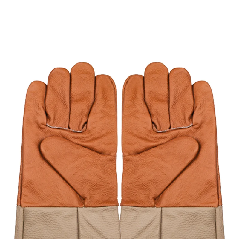 13 Inch Long Leather Gaunlets Heat Welding Gauntlet Gloves work gloves leather cow grain leather gloves