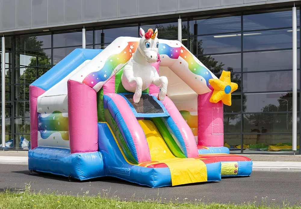 WINSUN popular Castle inflatable  unicorn combo  Bounce Houses  ,Inflatable Jumper for Backyard children baby pink moonwalks