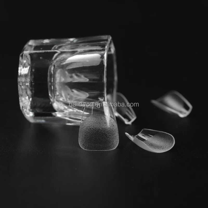 NADECO Super Short  Acrylic Coffin Style Manicure False Artificial Nails Tips for Hand Make Press On Nail at Home