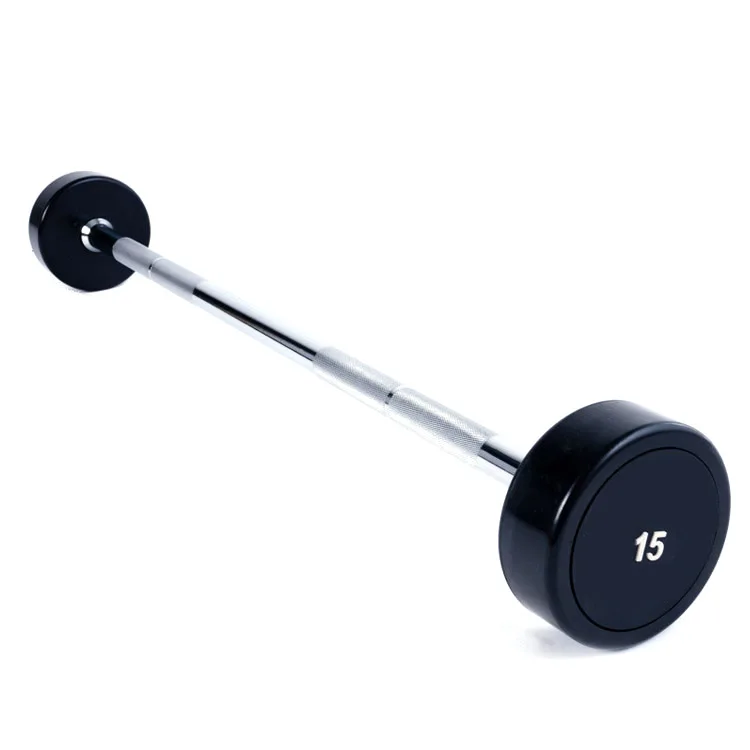 Home Gym Fixed Barbell Set Urethane CPU and TPU Straight Curl Commercial Barbells