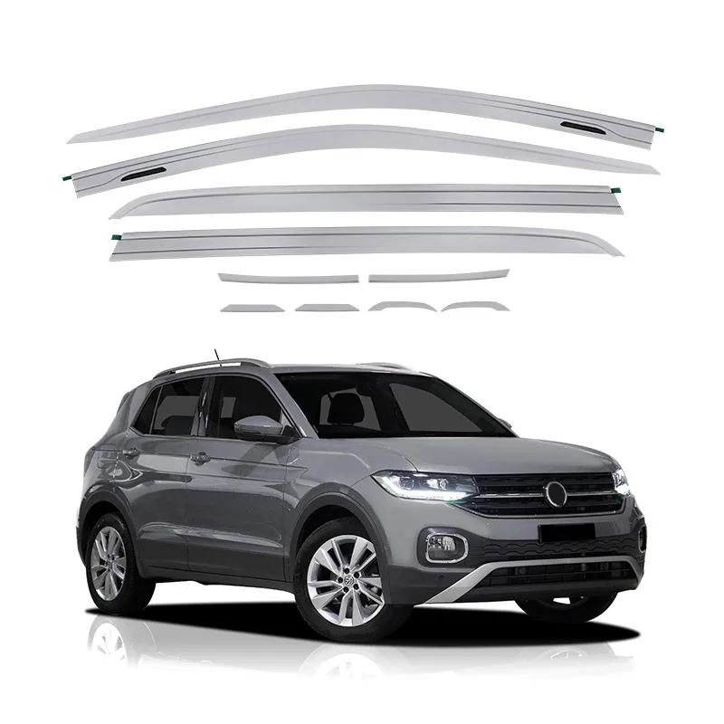 car accessories  vent shield chrome wind deflectors window visor car sun  door visor  For Volkswagen T-CROSS  2020-on