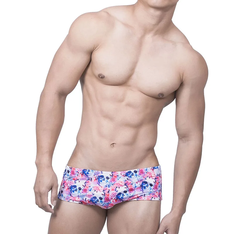 2021 модные новые стильные Брендовые мужские купальники, мини-боксеры, купальник для молодых парней, высококачественные плавки с принтом черепа