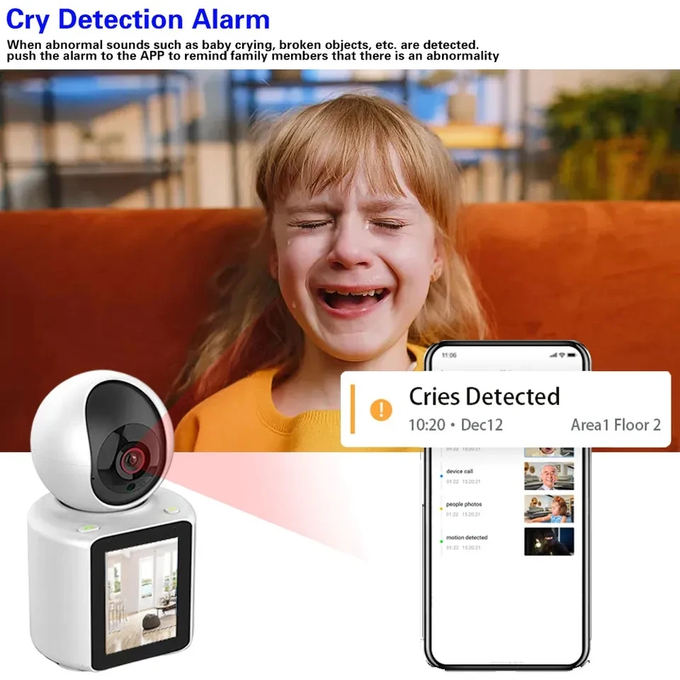 Wistino 1080P 2.8 inch Home WiFi Camera 360 Degree Human Detection Two Way Voice Pet Camera