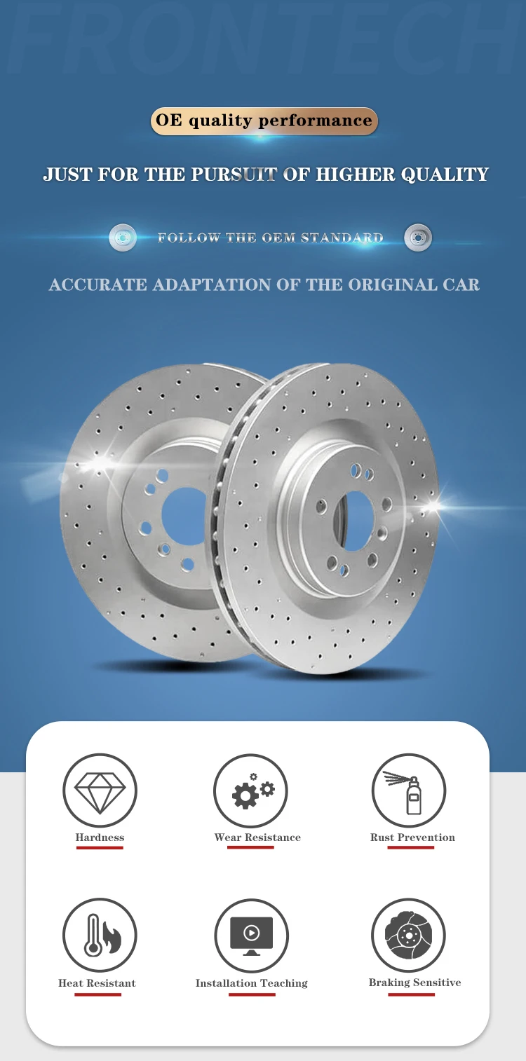 Frontech High Quality Auto parts Brake Disc 0004212512 OEM 000421-2512 Disc Brake Rotor for Mercedes C-CLASS