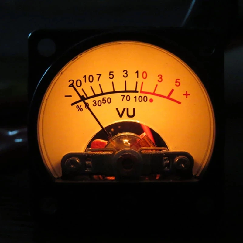 2pcs 500uA 630 ohms Analog Panel 34mm VU DB Meter Audio Level Meter 6-12V Warm Back Light for Amplifier radio