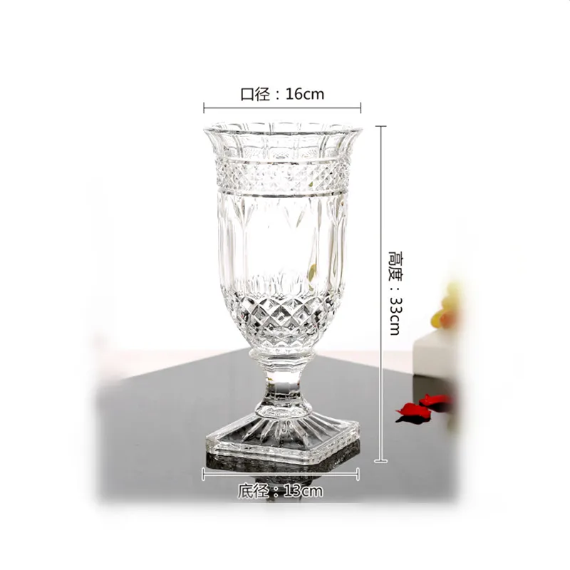 China Manufactory Glassware Crystal Decorative Flower Vase With Good Service glassware vase