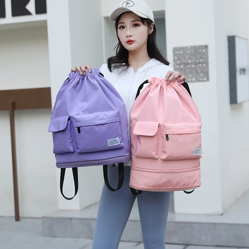 Hot sale polyester nylon sports backpack waterproof custom drawstring backpack own logo