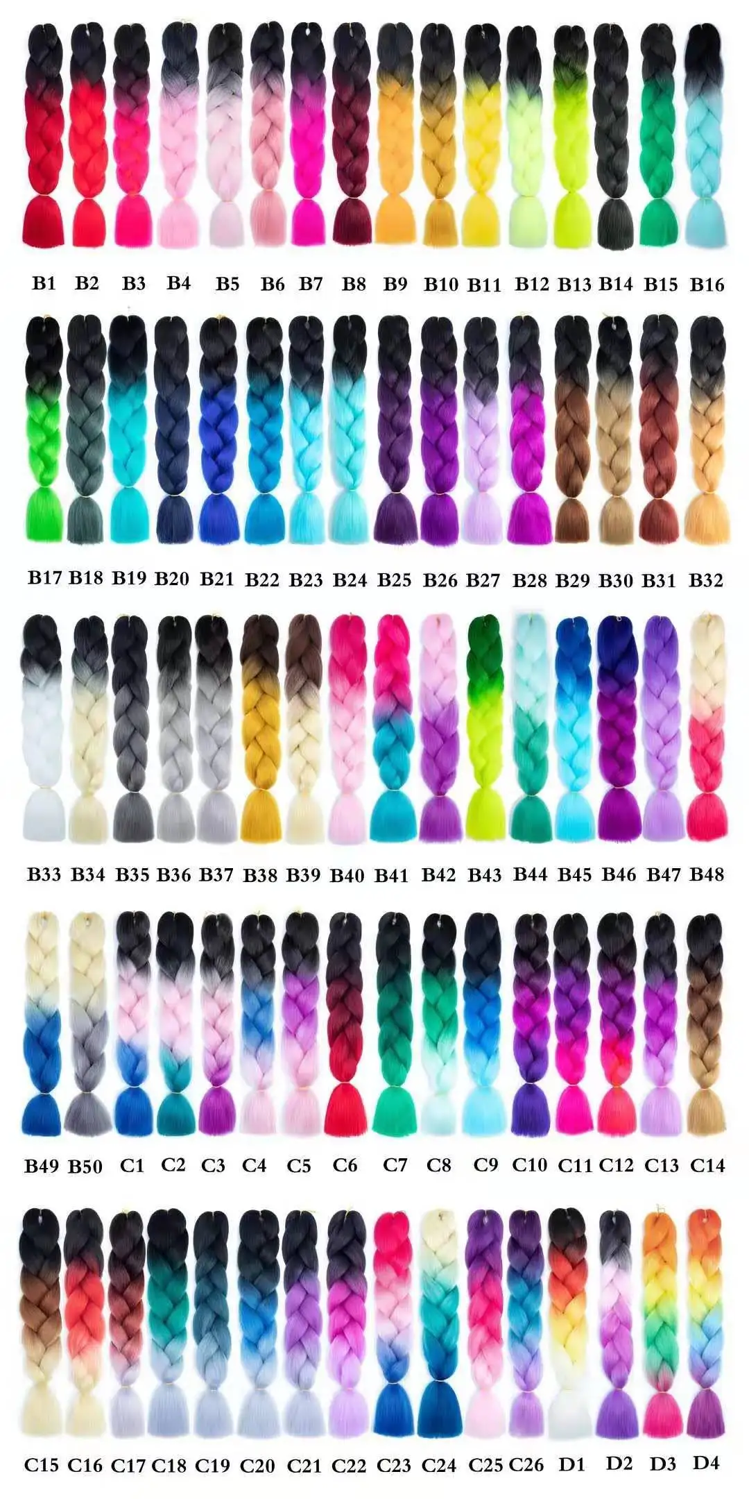 
3 pieces for $1Jumbo Braid Ombre Expression Braids African Extension Crochet Curly Synthetic Braiding Hair 