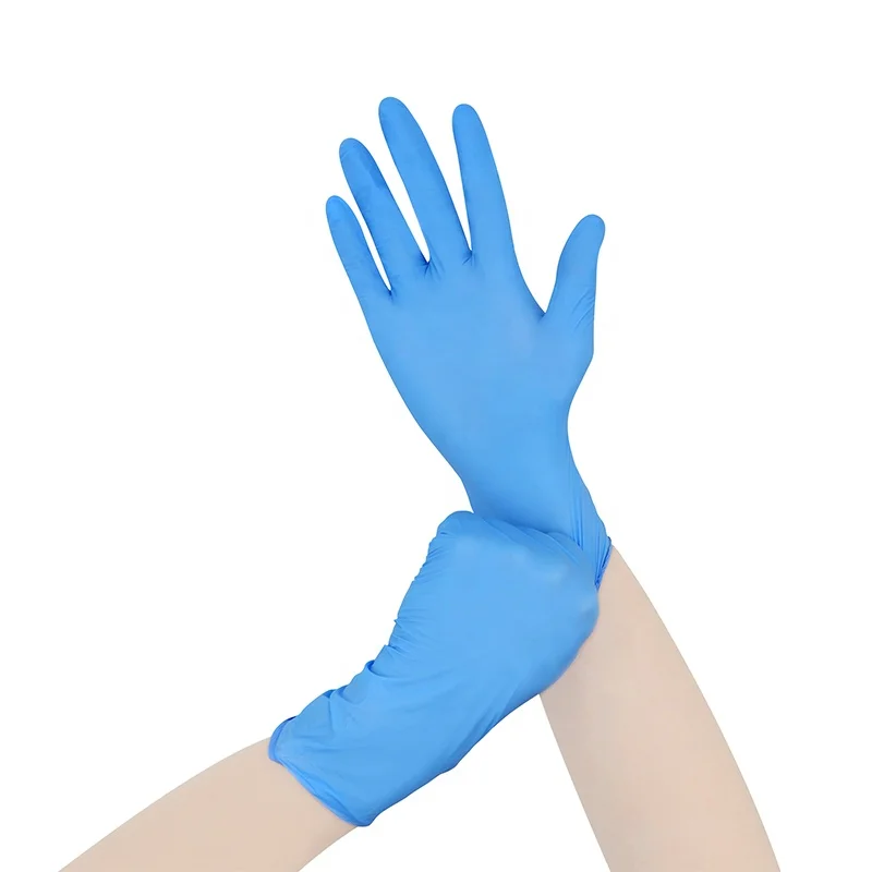 Anti Chemical Nitrile Gloves Touch Screen China Medical Supplier Disposable Powder Free Ice Blue Nitrile Gloves for Industrial
