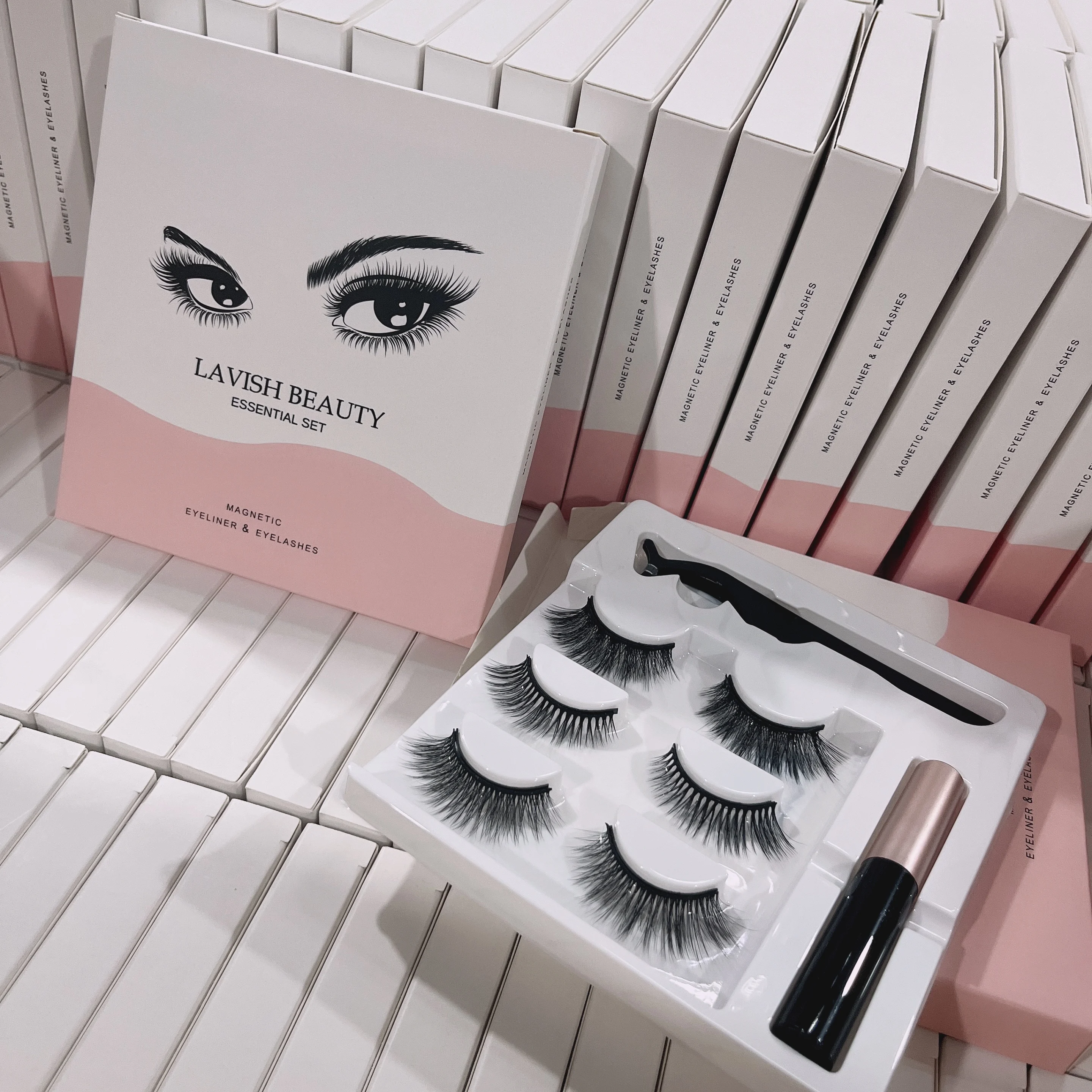 New Best magnetic lashes false eyelashes kit with magnetic eyeliner Waterproof eye lash invisible magnetic eyelashes