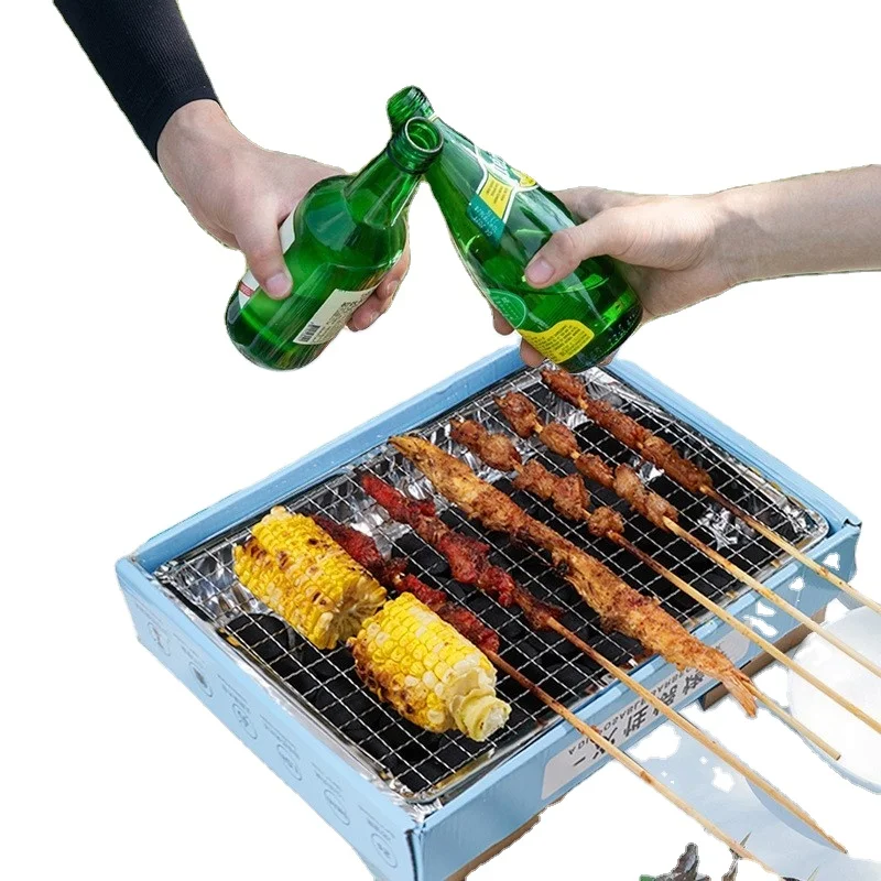 Easy to Take mini portable Barbecue Smoker Charcoal Grills Folding Portable Outdoor Disposable grill