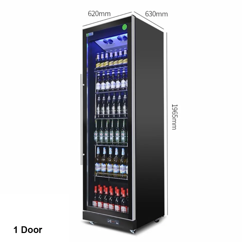 Upright 3 door glass door Air cooling beer display chiller beverage fridge drink cooler for supermarket bar