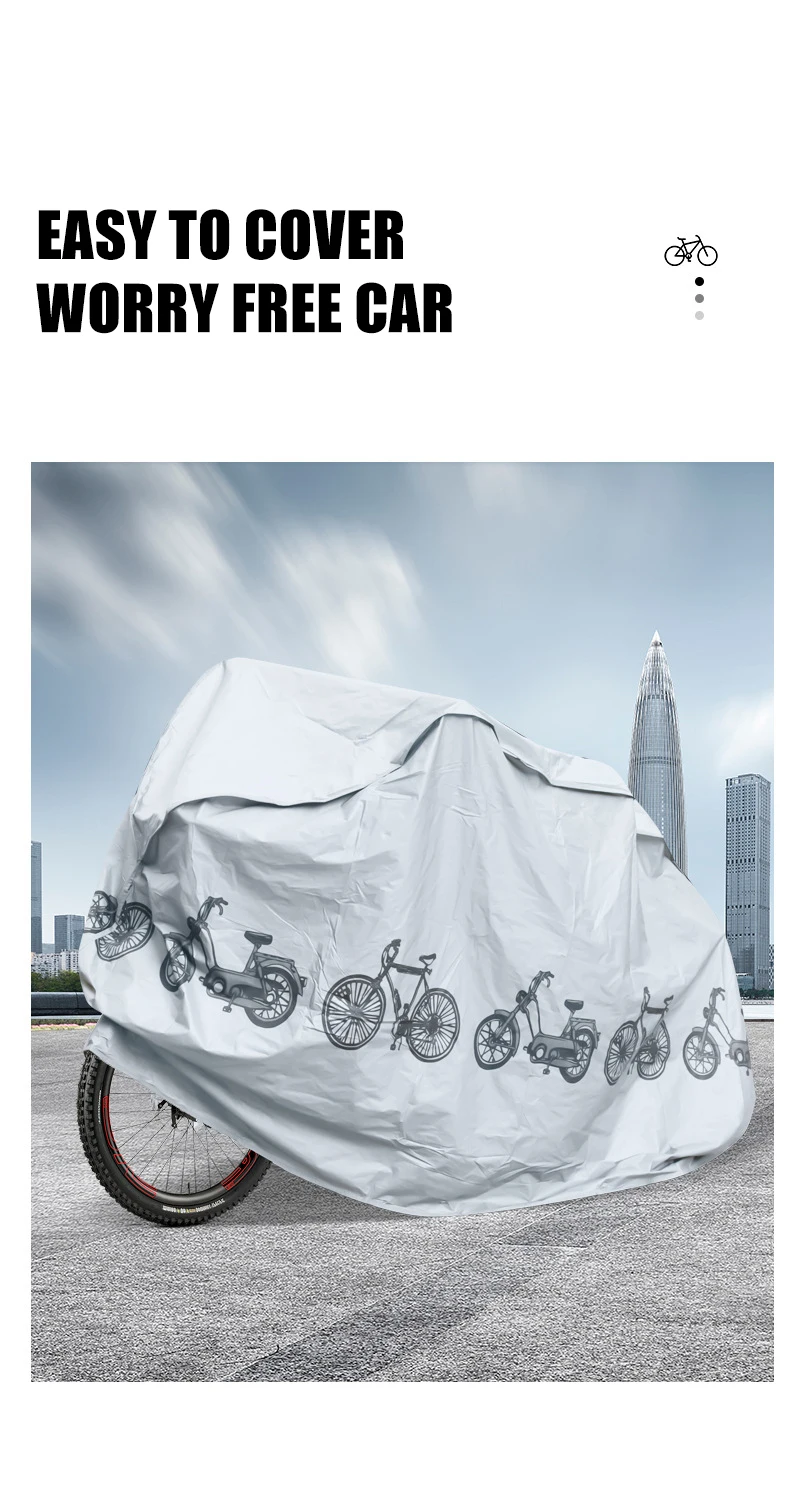 Bike Cover Bike Rain Cover PEVA 100x200cm Dust Cover Sunshade Umbrella Rain Protection MTB Mountain Bike