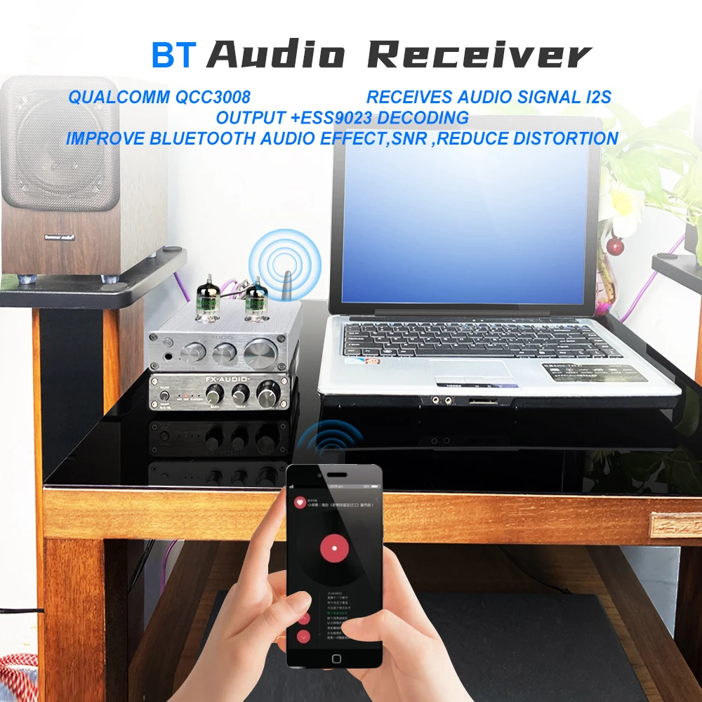 FX AUDIO BT5.0 усилитель мощности HIFI NE5532 аудио цифровое декодирование стерео трубка Предварительный наушники amp по