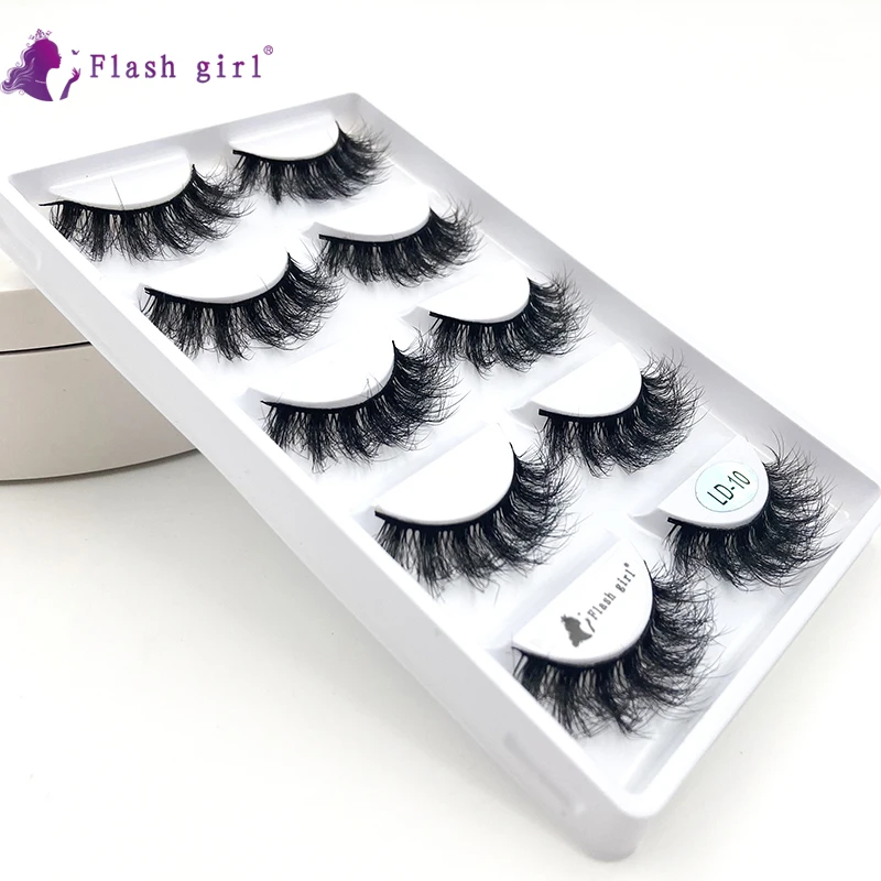 LD series hot 8 styles Fluffy Faux Mink Lashes  5d wholesale Vendor Own Brand  Long 5pairs Mink Eyelash