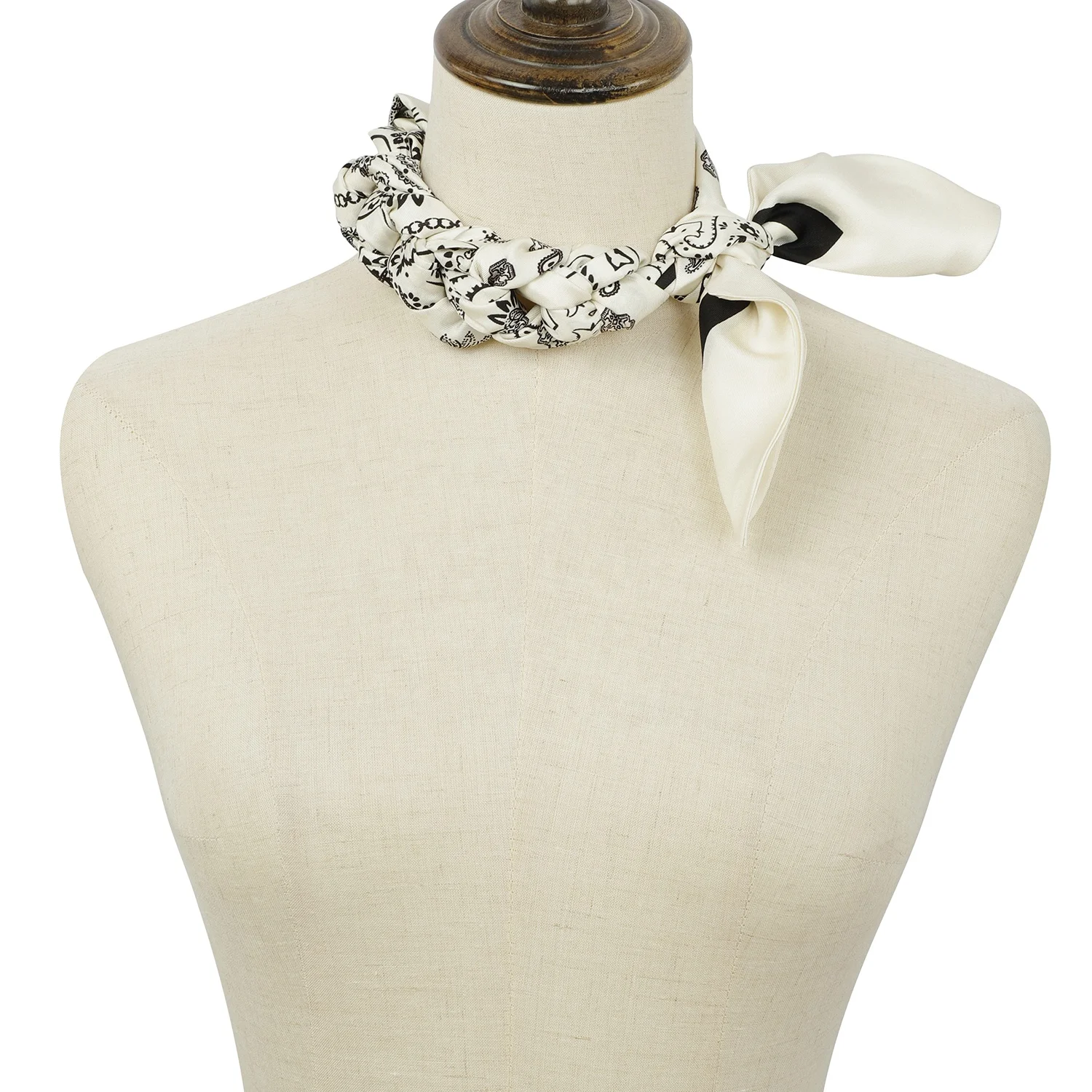 Fashion Long Angled Polyester Scarf Bag Handle Scarf Ribbon Belt VersatileTied Bag Bow Small Polyester Edge Scarf