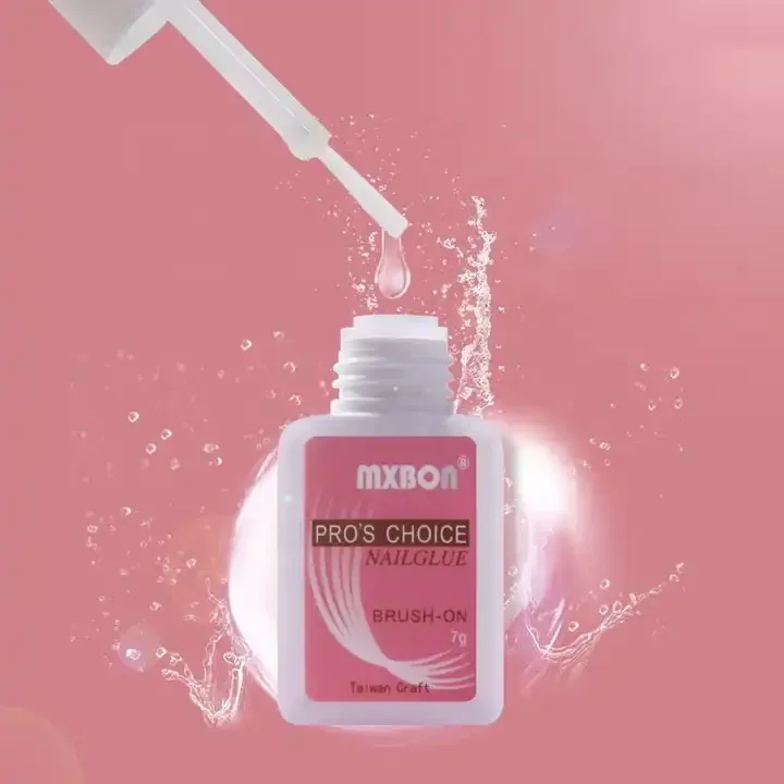 MXBON 7g acrylic nail glue Powerful Sticky UV Gel Nail Tips decoration glue for false nail tips Pink manicure tools