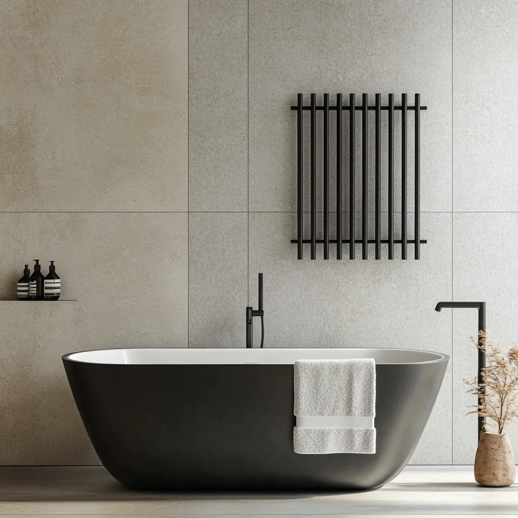 Professional Heated Towel Rack Wall Mounted Towel Heater Black Towel Warmer Radiator For Bathroom